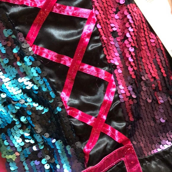 Halloween Sequin Witch Costume Girls Large - Picture 5 of 8